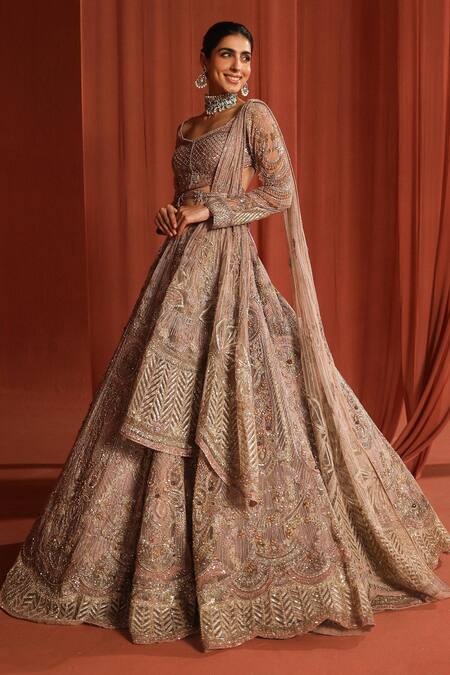 Adaara Couture Pink Net, Silk Sequins, Stones, Tassels, Lush Circle Dori Bridal Lehenga Set Online at Aza Fashions Adaara Couture_Pink Net, Silk Sequins, Stones, Tassels, Lush Circle Dori Bridal Lehenga Set _Online_at_Aza_Fashions