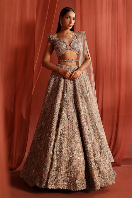 Adaara Couture Flair Bloom Jaal Embroidered Lehenga Set 