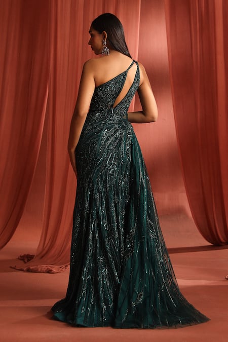 Adaara Couture Floral Bloom Embroidered Cutout Gown 