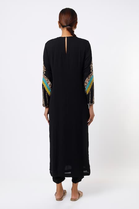 Studio A Sequin Blossom Embroidered Kurta Pant Set 