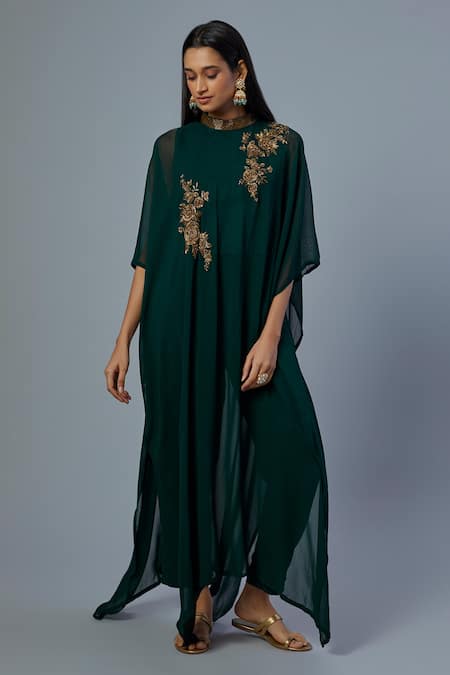 STUDIO A Nalki Flora Embroidered Kaftan & Pant Set 