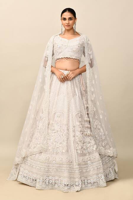 Buy_Kalighata_Pink Organza Zari, Sequins, Beads, Embroidery Amelia Mughal Bridal Lehenga Set _Online_at_Aza_Fashions