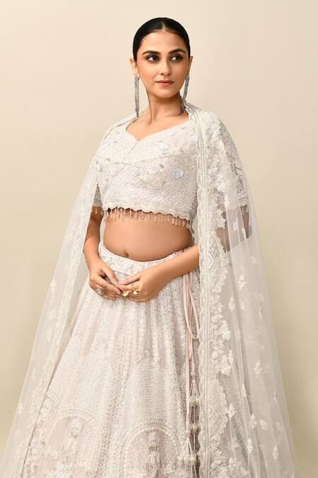 Kalighata_Pink Organza Zari, Sequins, Beads, Embroidery Amelia Mughal Bridal Lehenga Set _at_Aza_Fashions