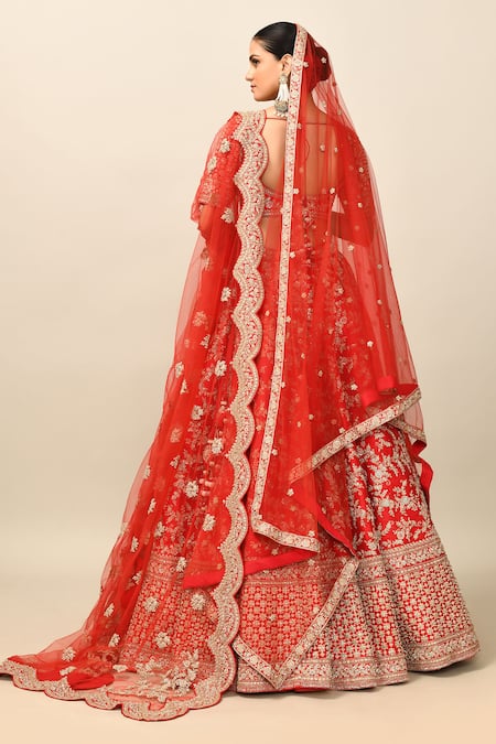 Kalighata Harshita Raw Silk Embroidered Bridal Lehenga Set 