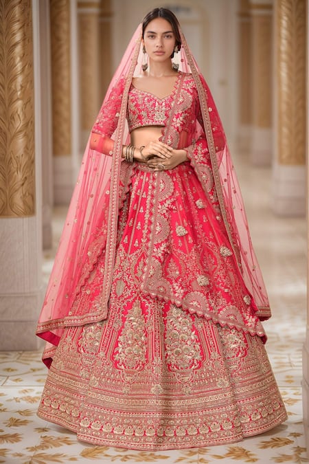 Kalighata Alamjeb Resham Embroidered Bridal Lehenga Set 