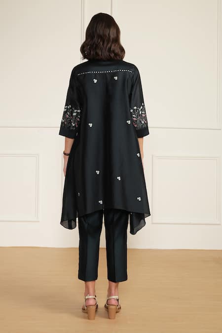 Shop Arcvsh By Pallavi Singh Blue , , Embroidery Printed Shirt Kurta Pant Set at Aza Fashions Shop_Arcvsh By Pallavi Singh_Blue , , Embroidery Printed Shirt Kurta Pant Set _at_Aza_Fashions