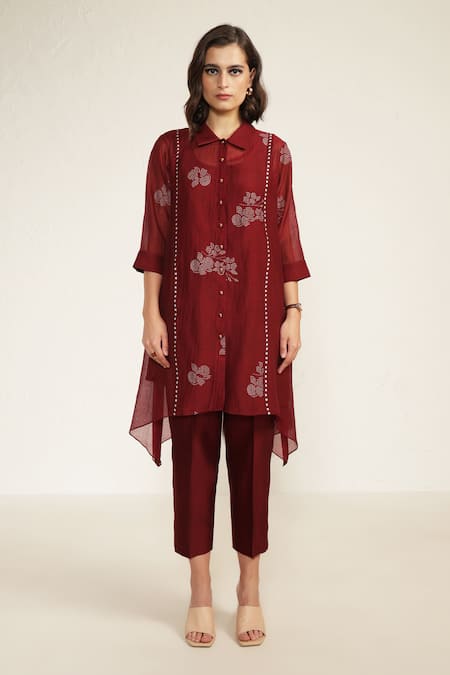 Arcvsh by Pallavi Singh Floral Screen Print Shirt & Pant Set 