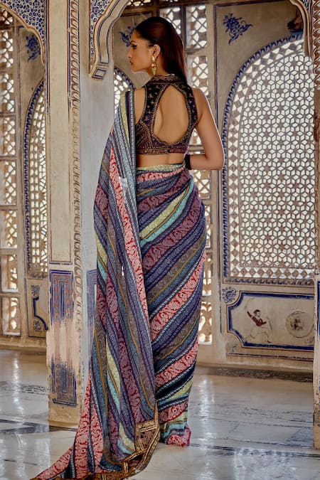 Kalista Inara Bloom Vine Print Saree Set 