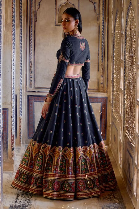 Kalista Zeenat Mughal Mahal Print & Embroidered Lehenga Set