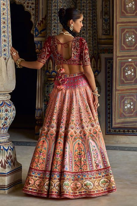 Kalista Nehmat Mughal Bahar Print & Embroidered Lehenga Set 
