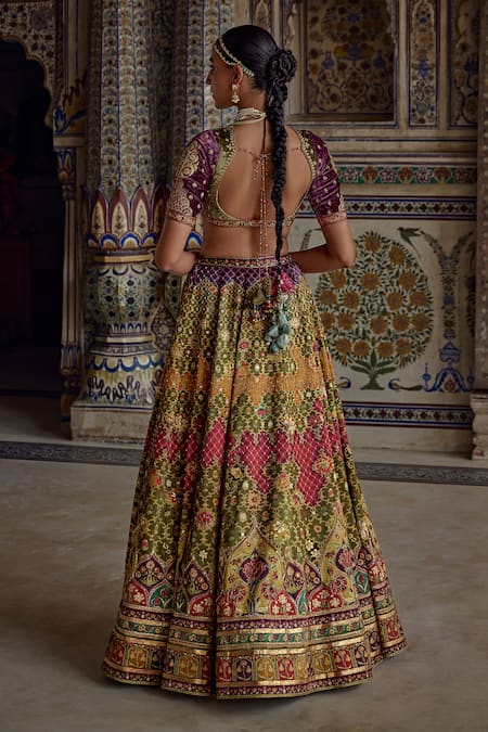 Kalista Zehna Kalamkari Gul Print & Embellished Lehenga Set 
