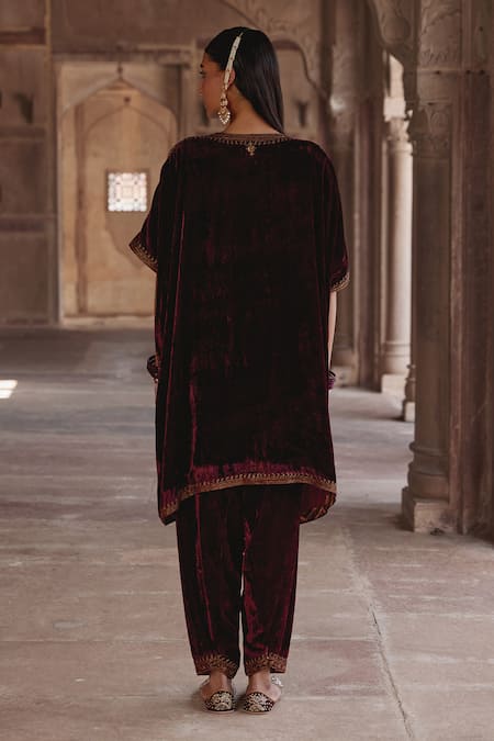 Kalista Zohra Zari Embroidered Kaftan With Pant 