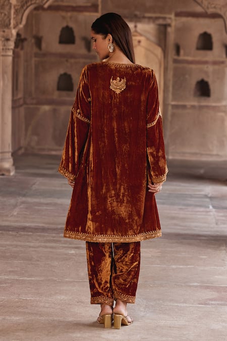 Kalista Anam Zari Embroidered A-Line Kurta With Pant 