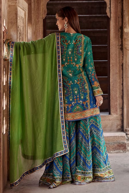 Kalista Amaira Floral Print Kurta & Sharara Set 