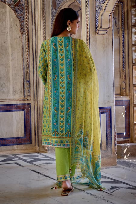 Kalista Kaisha Floral Print A-Line Kurta & Pant Set 