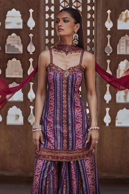 Kalista Mahira Zari Embroidered Kurta & Sharara Set 