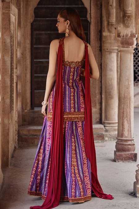 Kalista Mahira Zari Embroidered Kurta & Sharara Set 