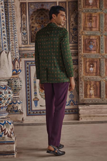 Kalista Zayn Floral Print Achkan Set 