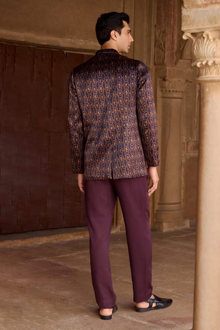 Kalista Zayn Floral Print Achkan & Pant Set 