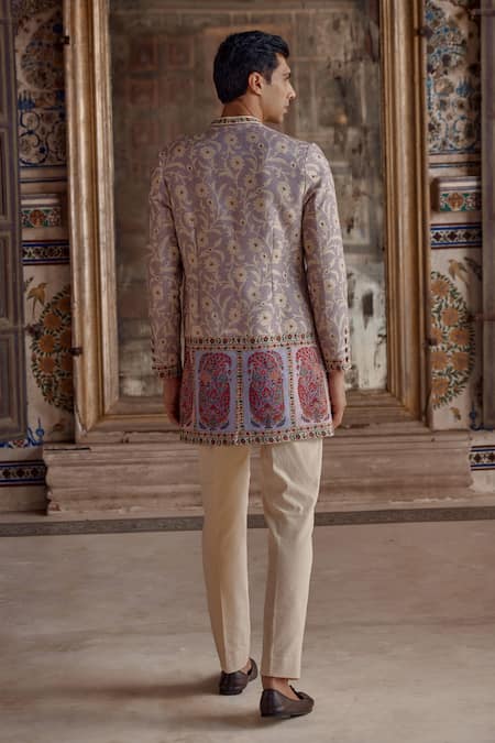 Kalista Jahan Printed Embroidered Achkan & Pant Set