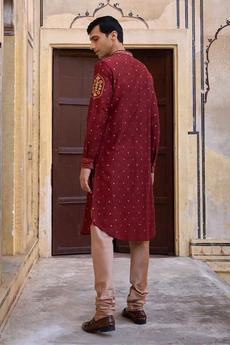 Kalista Taimur Paisley Motif Kurta & Churidar Set 
