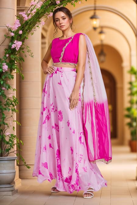 Samyukta Singhania Tie Dye Lehenga With Crop Top 