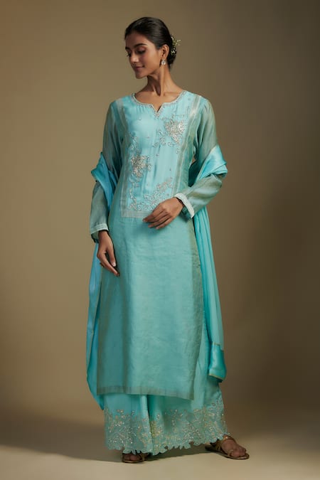 Nadima Saqib Floral Applique Kurta Palazzo Set 