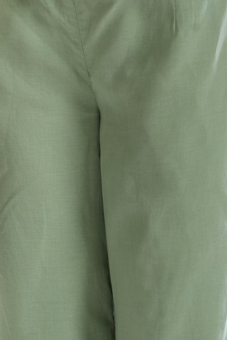 Buy_Peachoo_Green Modal Embroidery Resham Border Pant 