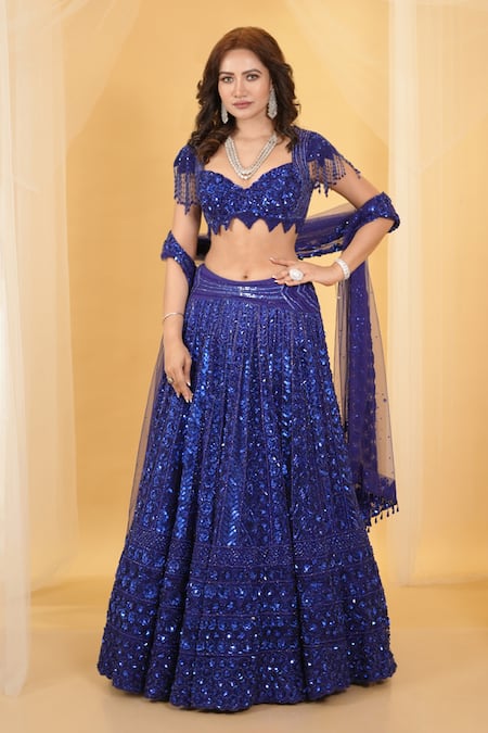 Archana Kochhar Florence Sequin Vine Embellished Lehenga Set 