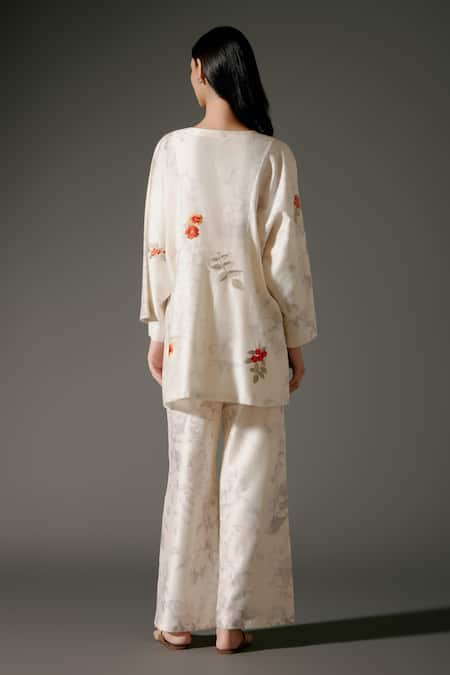 Balance By Rohit Bal Bahar Print & Embroidered Kurti With Palazzo 