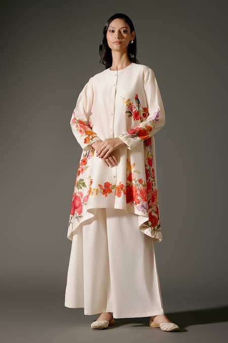 Balance by Rohit Bal Rosa Garden Print High Low Kurta With Palazzo 