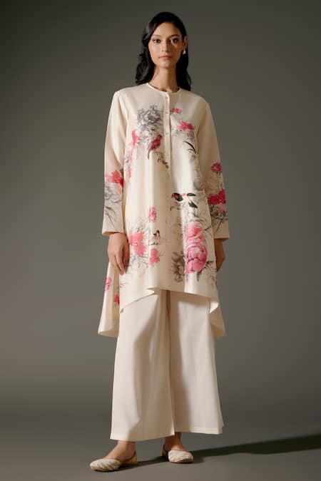 Balance by Rohit Bal Roseria Bloom Print High Low Kurta With Palazzo 