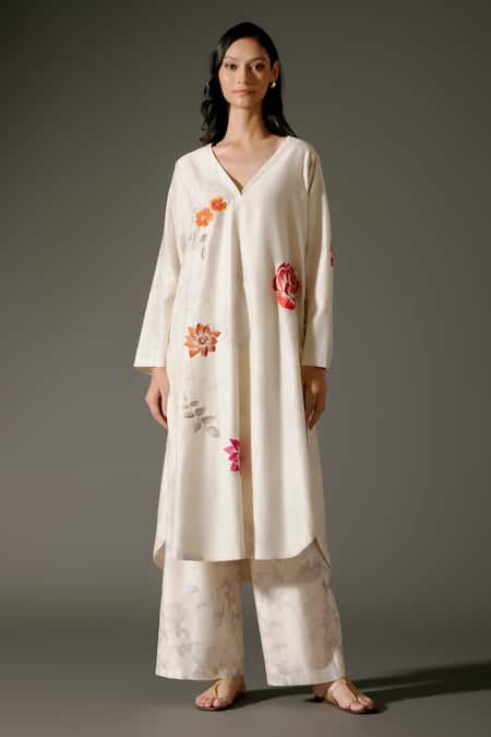 Balance by Rohit Bal Flora Print & Embroidered Kurta With Palazzo 