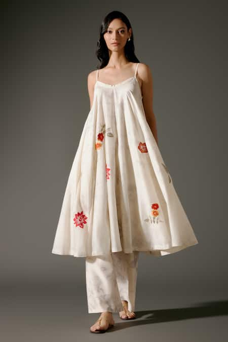 Balance by Rohit Bal Blossom Petal Print & Embroidered Singlet Kurta With Palazzo 