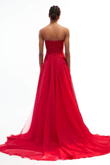 Gauri & Nainika Strapless Drop Waisted Gown 