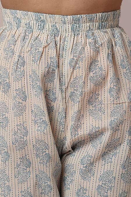 Buy_Petite Pomme_Off White Cotton Embroidery Printed Thread Work Kurta And Trouser Set 