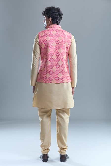 Arihant Rai Sinha Bandhani Woven Nehru Jacket 