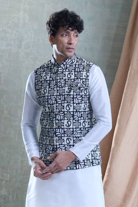 Aryavir Malhotra Paisley Print Nehru Jacket 