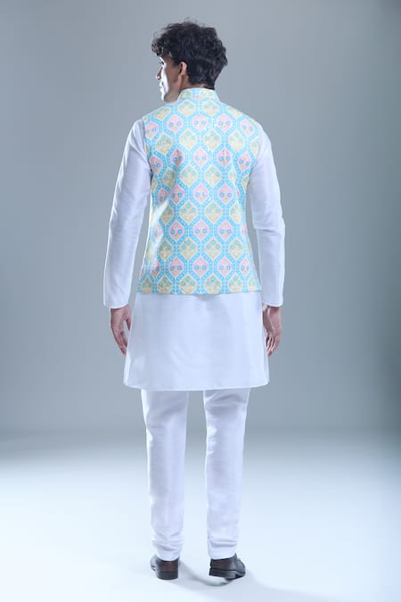 Arihant Rai Sinha Geometric Foil Printed Bandi & Kurta Set 