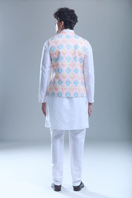 Arihant Rai Sinha Geometric Foil Print Bandi & Kurta Set 