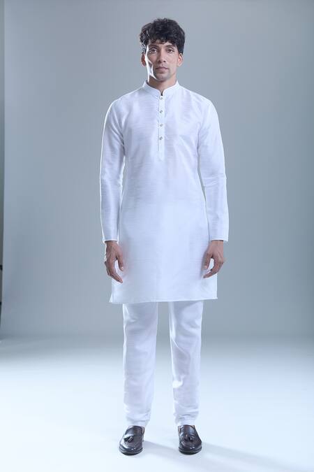 Arihant Rai Sinha White Silk, Jacquard Zari Paisley Bandi And Kurta Set Online at Aza Fashions Arihant Rai Sinha_White Silk, Jacquard Zari Paisley Bandi And Kurta Set _Online_at_Aza_Fashions