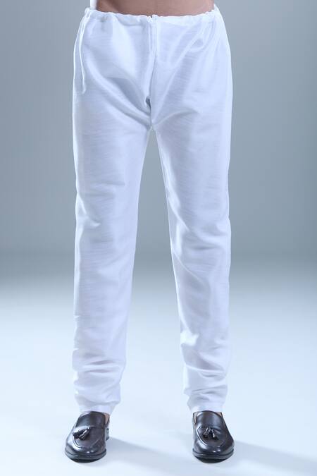 Shop Arihant Rai Sinha White Silk, Jacquard Zari Paisley Bandi And Kurta Set Shop_Arihant Rai Sinha_White Silk, Jacquard Zari Paisley Bandi And Kurta Set