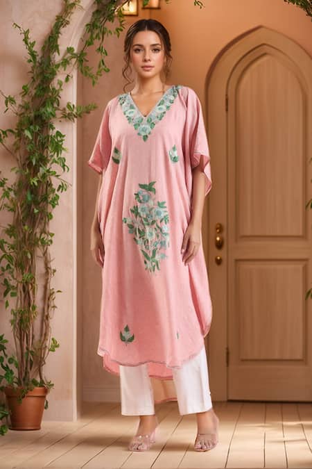 Samyukta Singhania Cotton Resham Embroidered Kaftan 