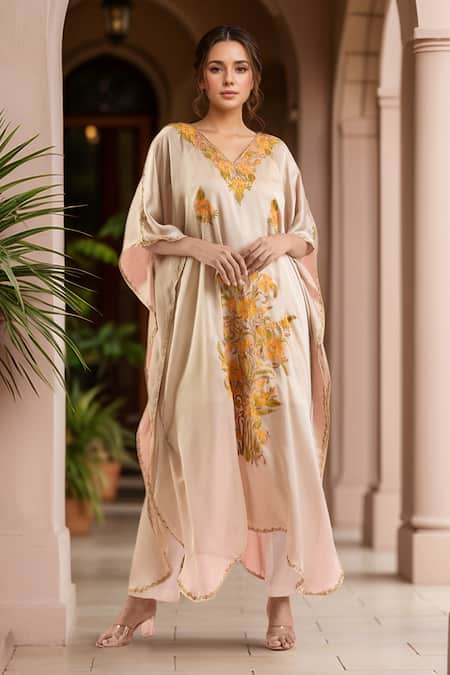 Samyukta Singhania Flower Embroidered Kaftan 