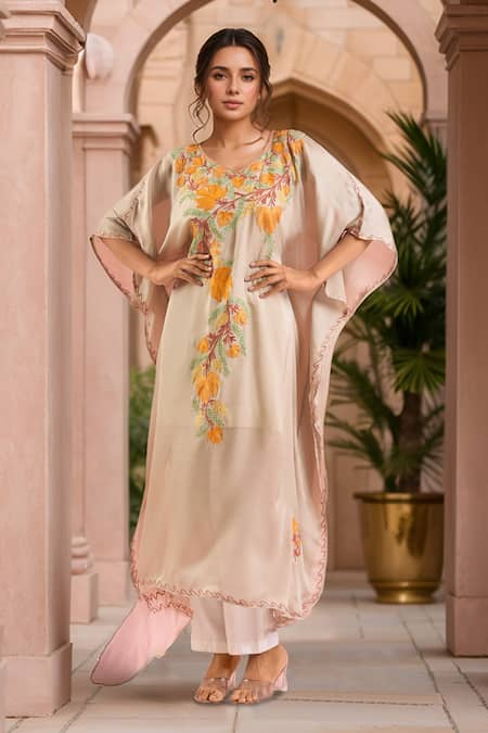 Samyukta Singhania Leaf Embroidered Kaftan 