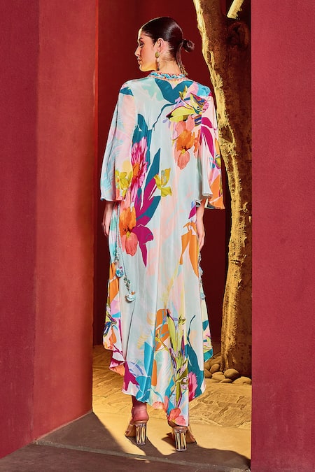 Mandira Wirk Resort Floral Print Kaftan Dress 