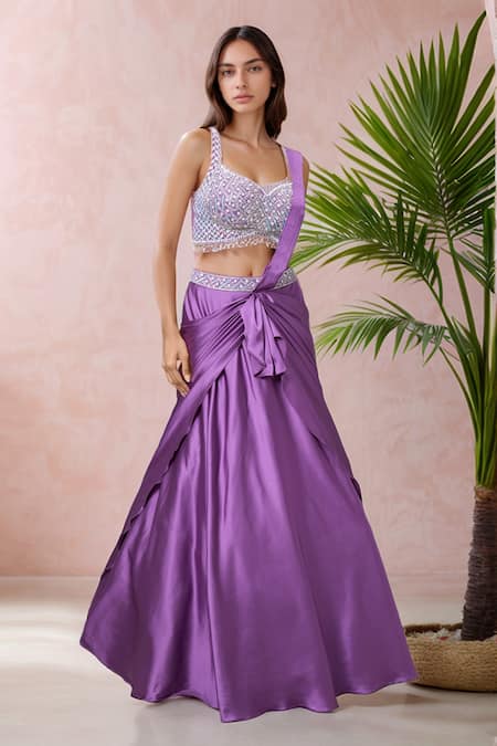 Samyukta Singhania Embroidered Draped Lehenga Set 