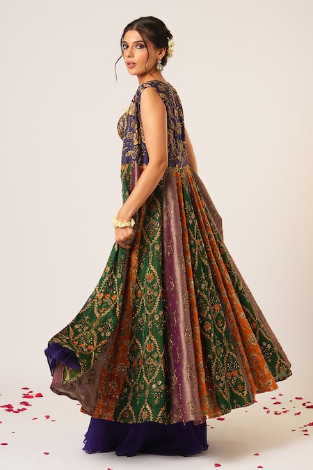 Aayushi Maniar Arundhati Patchwork Embroidered Kalidar Jacket & Pant Set 