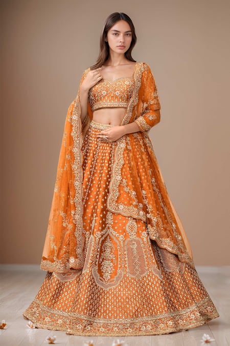 Kalighata Tejaswi Cutdana Embroidered Bridal Lehenga Set 