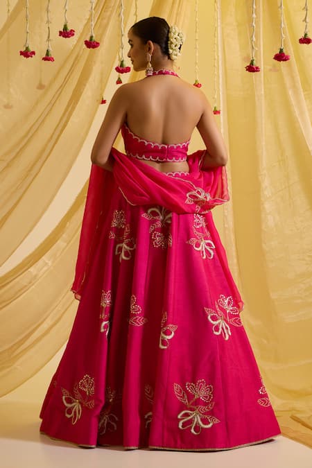 Sonal Pasrija Floral Embroidered Kalidar Lehenga Set 